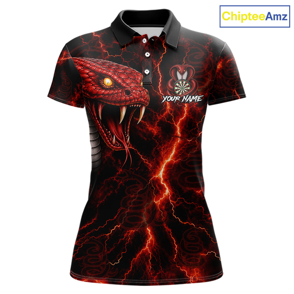 Custom Thunder Cobra Snake Darts Shirt for Women Darts Team Jerseys Dart League Polo & 1/4 Zip NNT323