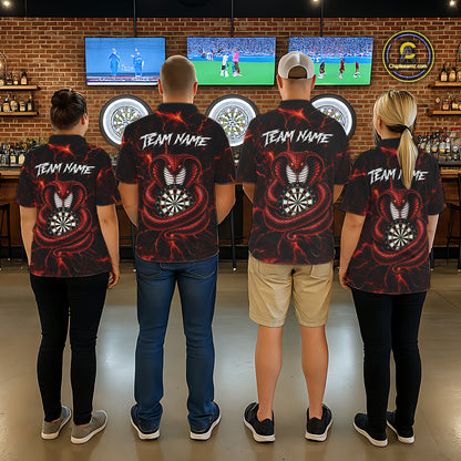 Custom Thunder Cobra Snake Darts Shirt for Men Darts Team Jerseys Dart League Polo & 1/4 Zip NNT323