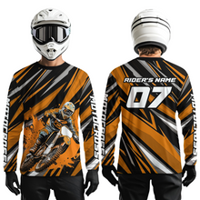 Load image into Gallery viewer, Custom Orange Youth Motocross Jersey Racing for Kid Men Women MX Dirt Bike Shirts UPF30+ DNT47