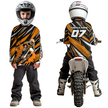Load image into Gallery viewer, Custom Orange Youth Motocross Jersey Racing for Kid Men Women MX Dirt Bike Shirts UPF30+ DNT47