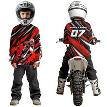 Load image into Gallery viewer, Custom Red Youth Motocross Jersey Racing for Kid Men Women MX Dirt Bike Shirts UPF30+ DNT47
