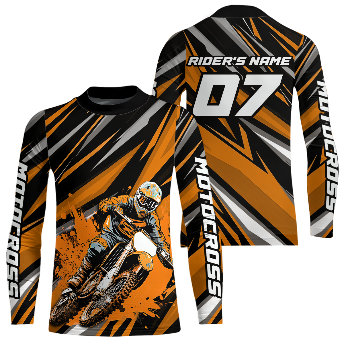 Custom Orange Youth Motocross Jersey Racing for Kid Men Women MX Dirt Bike Shirts UPF30+ DNT47