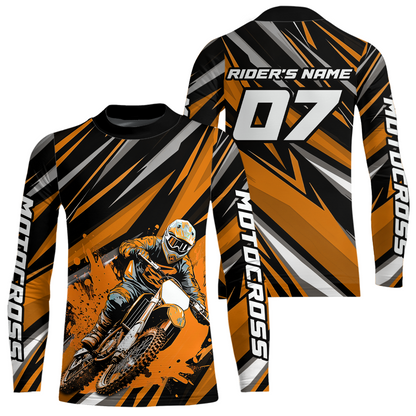 Custom Orange Youth Motocross Jersey Racing for Kid Men Women MX Dirt Bike Shirts UPF30+ DNT47