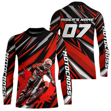 Load image into Gallery viewer, Custom Red Youth Motocross Jersey Racing for Kid Men Women MX Dirt Bike Shirts UPF30+ DNT47