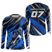 Load image into Gallery viewer, Custom Blue Youth Motocross Jersey Racing for Kid Men Women MX Dirt Bike Shirts UPF30+ DNT47