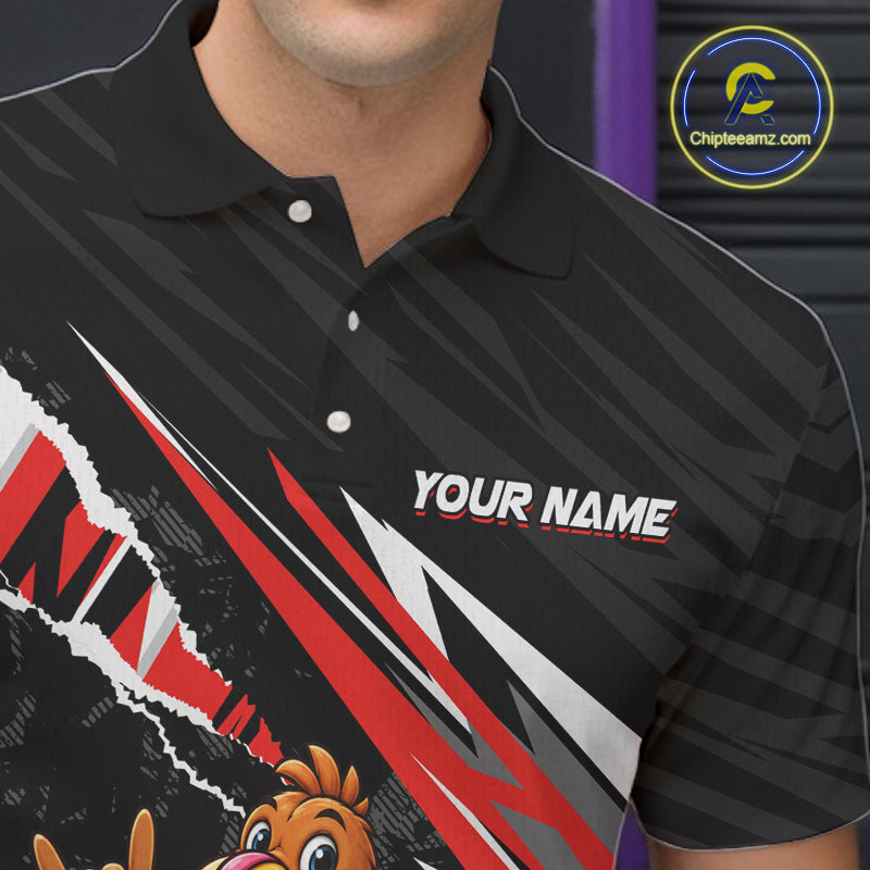 Custom Red Turkey Bowling Shirts For Men, Thanksgiving Bowling Team Jerseys for Bowler HNT595