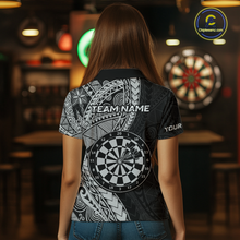 Load image into Gallery viewer, Custom White Tribal Dart Shirts for Women Dart Team Jersey Dartboard Gifts Polo &amp; 1/4 Zip NNT163