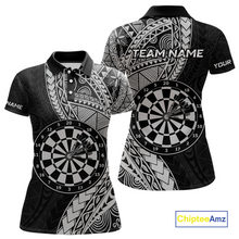 Load image into Gallery viewer, Custom White Tribal Dart Shirts for Women Dart Team Jersey Dartboard Gifts Polo &amp; 1/4 Zip NNT163