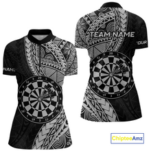 Load image into Gallery viewer, Custom White Tribal Dart Shirts for Women Dart Team Jersey Dartboard Gifts Polo &amp; 1/4 Zip NNT163