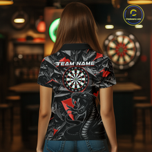 Load image into Gallery viewer, Red Custom Cobra Snake Dart Shirts for Women Dart Team Jersey Dartboard Gifts Polo &amp; 1/4 Zip NNT162