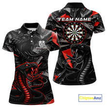 Load image into Gallery viewer, Red Custom Cobra Snake Dart Shirts for Women Dart Team Jersey Dartboard Gifts Polo &amp; 1/4 Zip NNT162