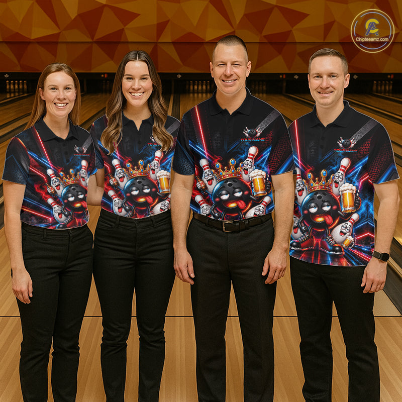 Custom Neon Funny Drunk Bowling Ball and Pins, Bowling Team Jersey Bowling Shirts for Women HNT669