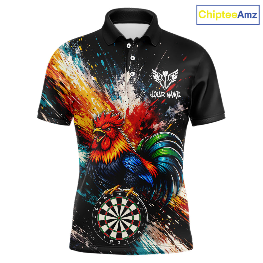 Custom Colorful Rooster Darts Shirt for Men Darts Team Jerseys Dart Uniform Polo & 1/4 Zip NNT328