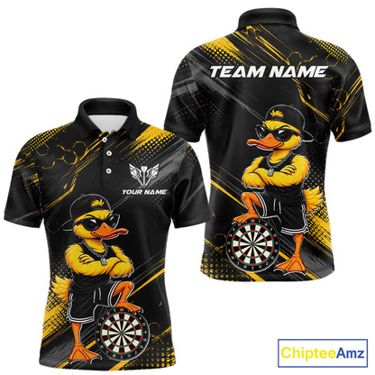 Custom Funny Duck Darts Shirt for Men Darts Team Jerseys Dart Uniform Polo & 1/4 Zip NNT329