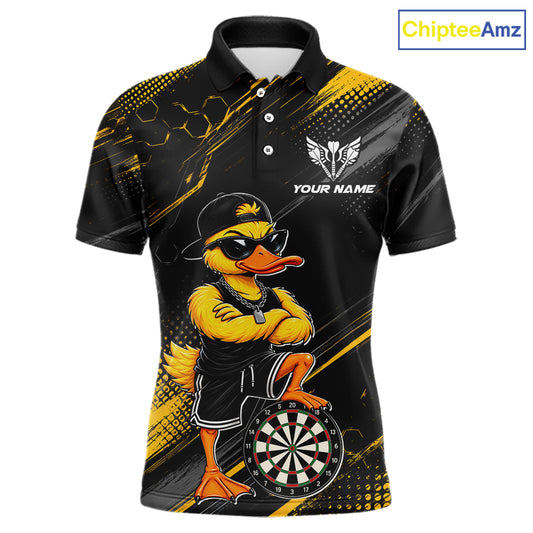 Custom Funny Duck Darts Shirt for Men Darts Team Jerseys Dart Uniform Polo & 1/4 Zip NNT329
