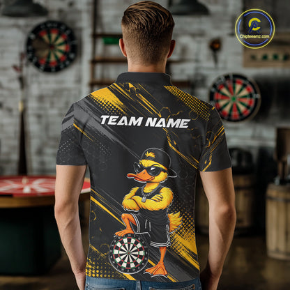 Custom Funny Duck Darts Shirt for Men Darts Team Jerseys Dart Uniform Polo & 1/4 Zip NNT329