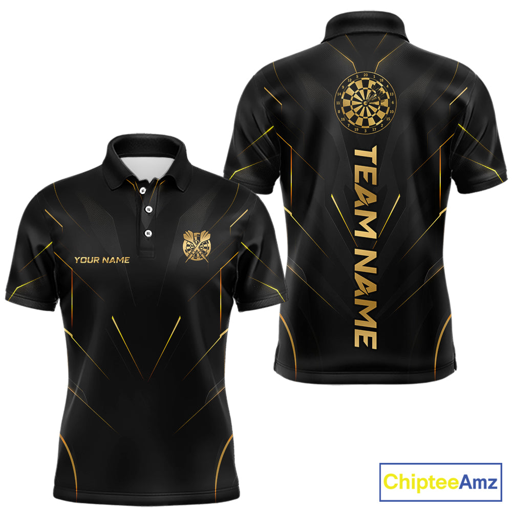 Black and Gold Dartboard Custom Darts Shirt for Men Darts Team Jerseys Dartboard Shirt NNT302