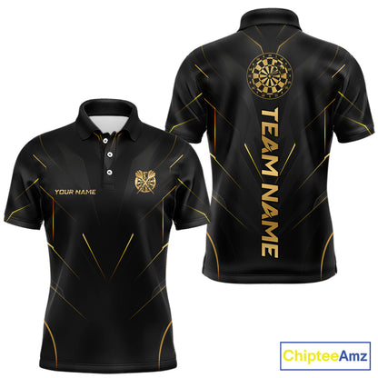 Black and Gold Dartboard Custom Darts Shirt for Men Darts Team Jerseys Dartboard Shirt NNT302