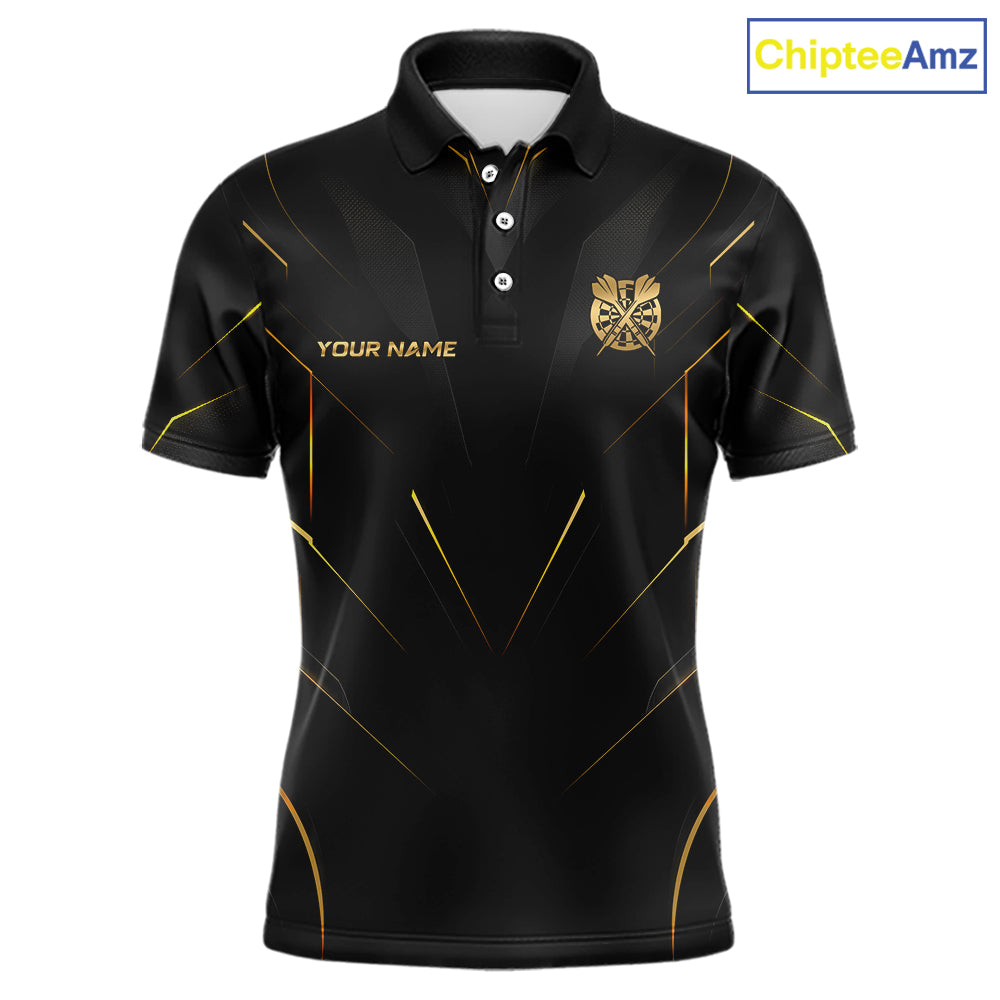 Black and Gold Dartboard Custom Darts Shirt for Men Darts Team Jerseys Dartboard Shirt NNT302