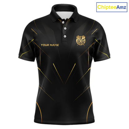 Black and Gold Dartboard Custom Darts Shirt for Men Darts Team Jerseys Dartboard Shirt NNT302