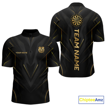 Black and Gold Dartboard Custom Darts Shirt for Men Darts Team Jerseys Dartboard Shirt NNT302