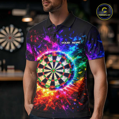 Colorful Diamond Dartboard Custom Dart Shirts for Men Dart Team Jerseys Polo & 1/4 Zip NNT369