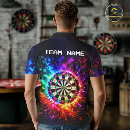 Colorful Diamond Dartboard Custom Dart Shirts for Men Dart Team Jerseys Polo & 1/4 Zip NNT369
