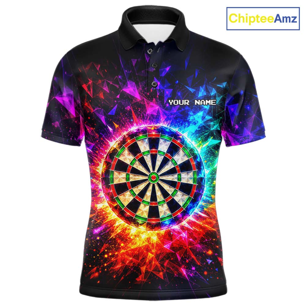 Colorful Diamond Dartboard Custom Dart Shirts for Men Dart Team Jerseys Polo & 1/4 Zip NNT369