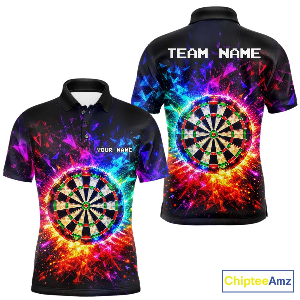 Colorful Diamond Dartboard Custom Dart Shirts for Men Dart Team Jerseys Polo & 1/4 Zip NNT369
