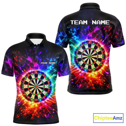 Colorful Diamond Dartboard Custom Dart Shirts for Men Dart Team Jerseys Polo & 1/4 Zip NNT369