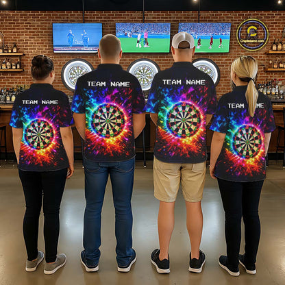 Colorful Diamond Dartboard Custom Dart Shirts for Women Dart Team Jerseys Polo & 1/4 Zip NNT369