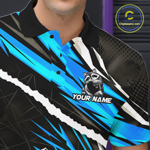 Load image into Gallery viewer, Custom Turquoise Raccoon Bowling Jersey for Men Bowling Team Shirts Polo &amp; 1/4 Zip HNT247