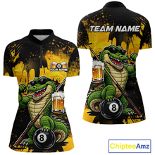 Load image into Gallery viewer, Custom Beer Alligator 8 Ball Pool Shirts Billiard Shirt for Women Billiard Team Jersey Billiard League NNT182
