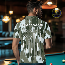 Load image into Gallery viewer, Custom Green Camo 8 Ball Billiard Shirts for Men Billiard League Billiard Team Shirts NNT106
