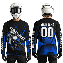 Load image into Gallery viewer, Custom Blue Motocross Jersey Racing for Kid Men Women MX Dirt Bike Shirts UPF30+ DNT46