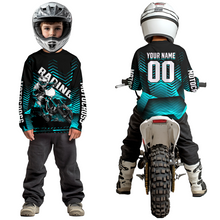 Load image into Gallery viewer, Custom Turquoise Motocross Jersey Racing for Kid Men Women MX Dirt Bike Shirts UPF30+ DNT46