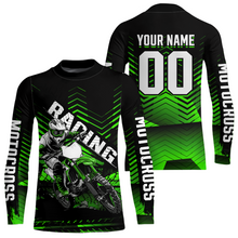 Load image into Gallery viewer, Custom Green Motocross Jersey Racing for Kid Men Women MX Dirt Bike Shirts UPF30+ DNT46