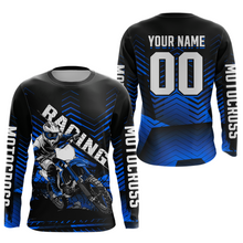Load image into Gallery viewer, Custom Blue Motocross Jersey Racing for Kid Men Women MX Dirt Bike Shirts UPF30+ DNT46