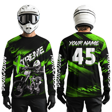 Load image into Gallery viewer, Green Youth Motocross Jersey Custom Dirt Bike Extreme Shirts for Kid Men Women UPF30+ DNT21