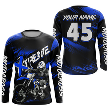 Load image into Gallery viewer, Blue Youth Motocross Jersey Custom Dirt Bike Extreme Shirts for Kid Men Women UPF30+ DNT21