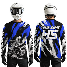 Load image into Gallery viewer, Blue Youth Motocross Shirts MX Racing Custom Dirt Bike Shirts Kid Men Women UPF30+ DNT33