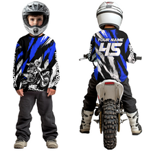 Load image into Gallery viewer, Blue Youth Motocross Shirts MX Racing Custom Dirt Bike Shirts Kid Men Women UPF30+ DNT33