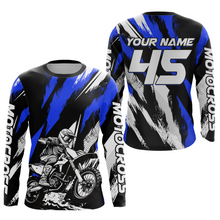 Load image into Gallery viewer, Blue Youth Motocross Shirts MX Racing Custom Dirt Bike Shirts Kid Men Women UPF30+ DNT33