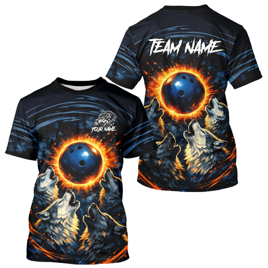 Wolf Bowling Jersey for Men Women Custom Wolf Bowling Team Shirts Bowling League HNT205