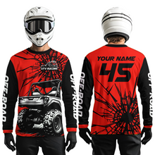 Load image into Gallery viewer, Personalized Red UTV Motocross Shirt Kid Men Women UPF30+ Off-Road UTV Racing Jersey DNT31