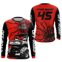 Load image into Gallery viewer, Personalized Red UTV Motocross Shirt Kid Men Women UPF30+ Off-Road UTV Racing Jersey DNT31