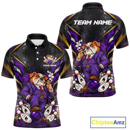 Funny Bulldog Bowling Shirt, Custom Bowling Shirts for Men Bowling Team Jersey Bowling League HNT680