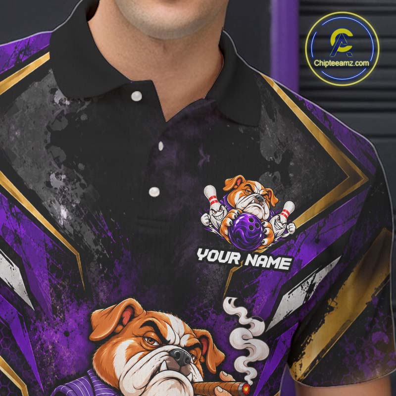 Funny Bulldog Bowling Shirt, Custom Bowling Shirts for Men Bowling Team Jersey Bowling League HNT680
