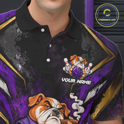 Funny Bulldog Bowling Shirt, Custom Bowling Shirts for Men Bowling Team Jersey Bowling League HNT680