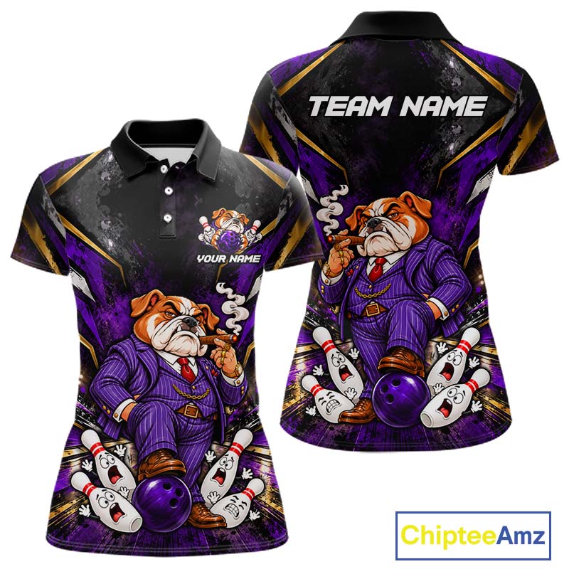 Funny Bulldog Bowling Shirt, Custom Bowling Shirts for Women Bowling Team Jersey Bowling League HNT680